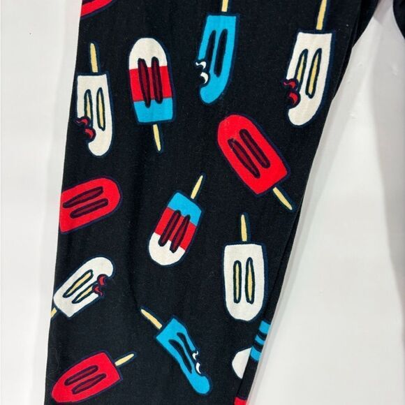 LuLaRoe Leggings OS Black with Popcycles - Picture 4 of 5